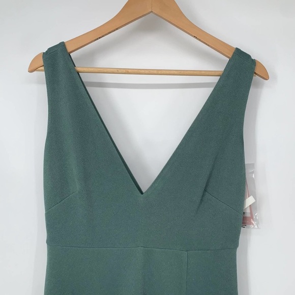 New NWT Birdy Grey “Shamin” Long Crepe Gown Maxi Dress Sea Glass GreenSleeveless - Picture 3 of 12